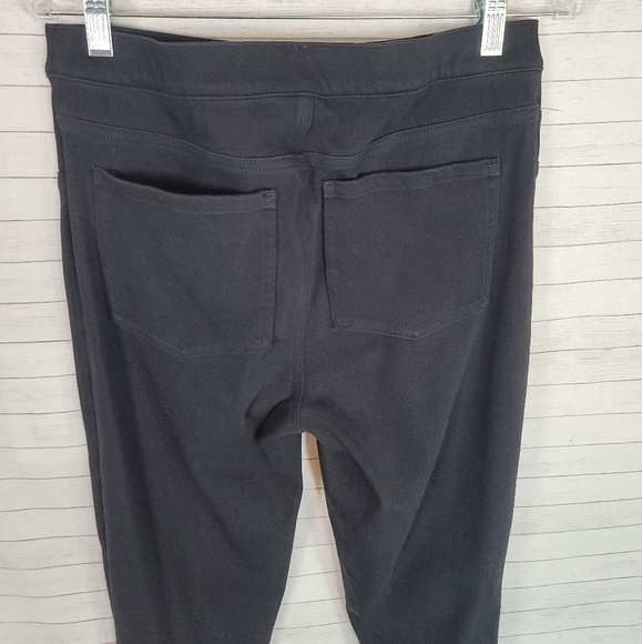 SPANX BLACK RIBBED PULL ON LEGGINGS, SZ LARGE - Picture 3 of 16
